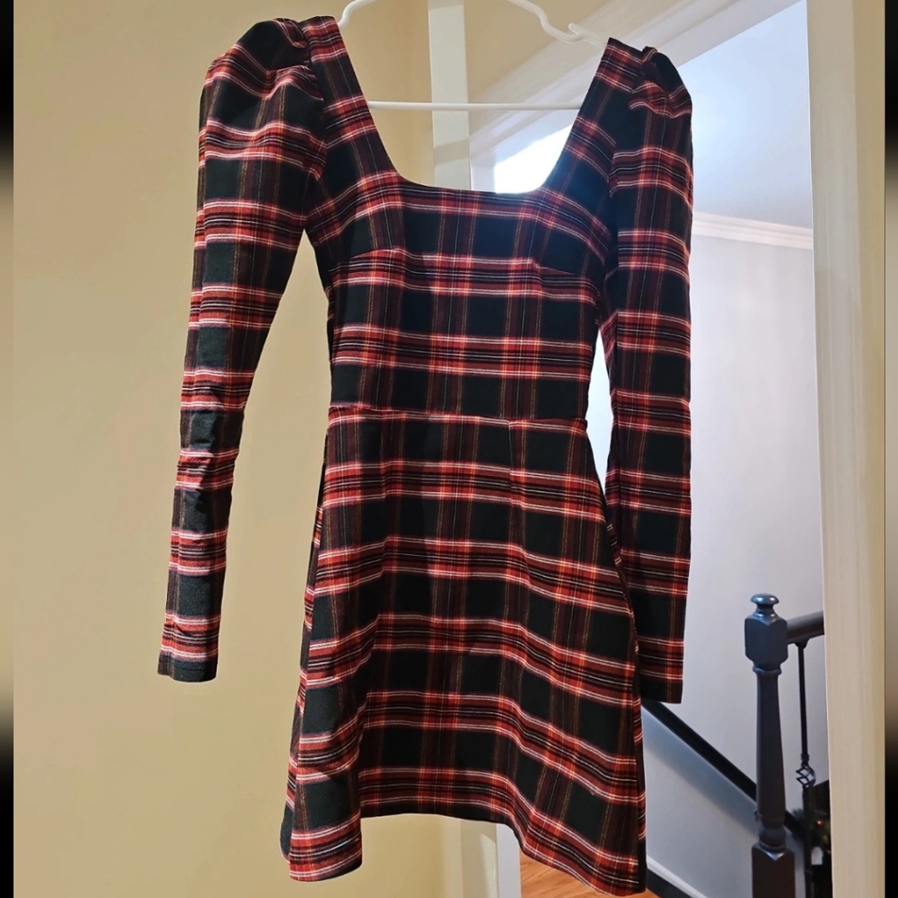 Plaid Long Sleeve Dress